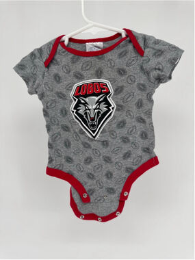 Baby Rivalry Threads Lobos Football Bodysuit 3-6 Months Gray Red